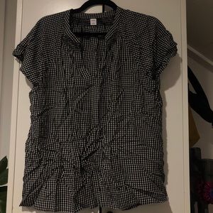 Black & white checkered blouse